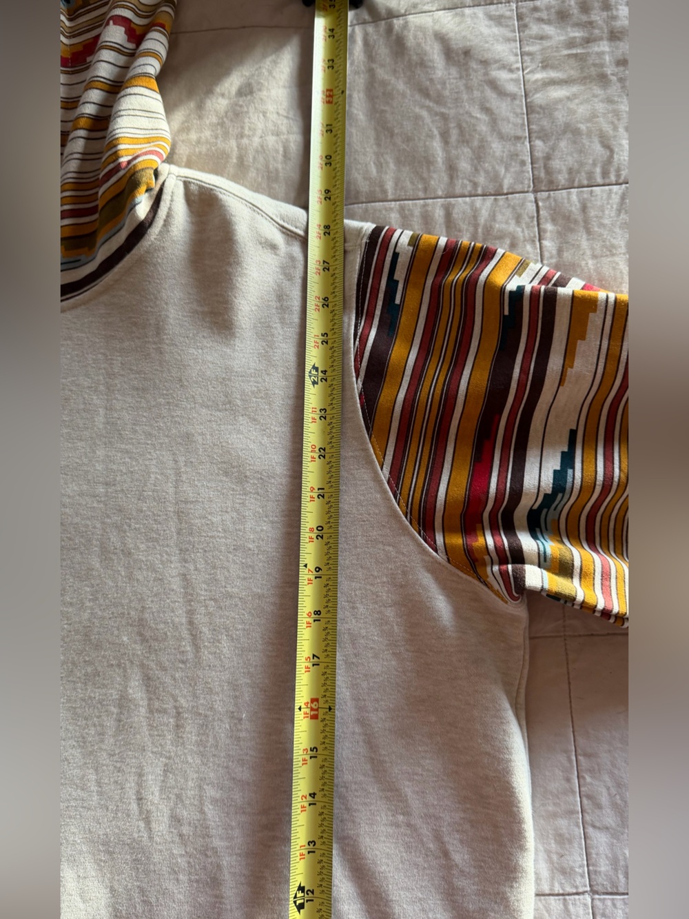 Ariat Cream Hoodie with Southwestern Multicolor Stripes - Picture 5 of 7